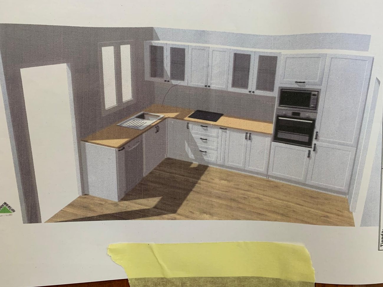 Diseño 3D previo de una cocina proyectada por AARSTEK